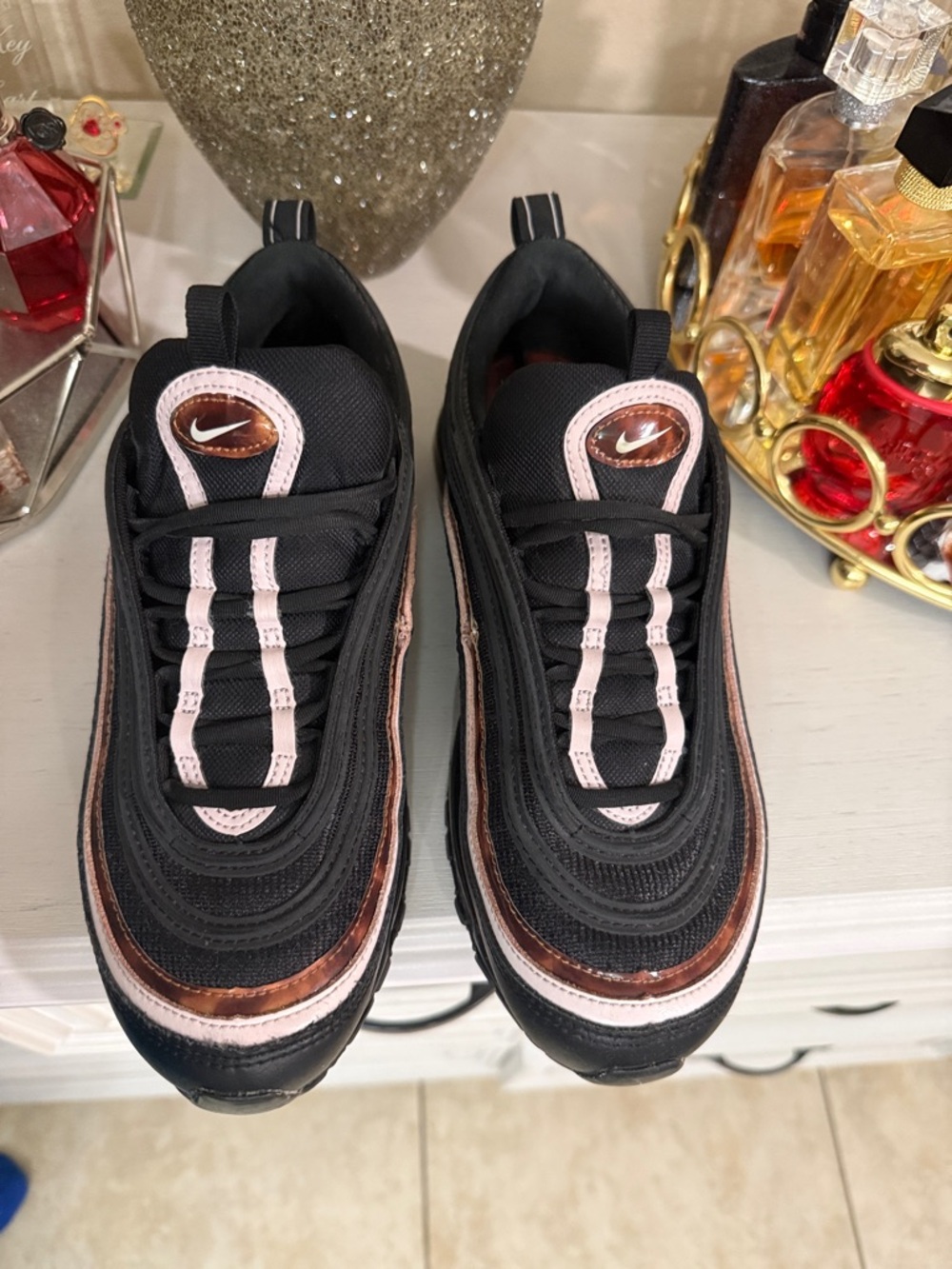 Nike Black with Rose Gold and Blush Accent Sneakers